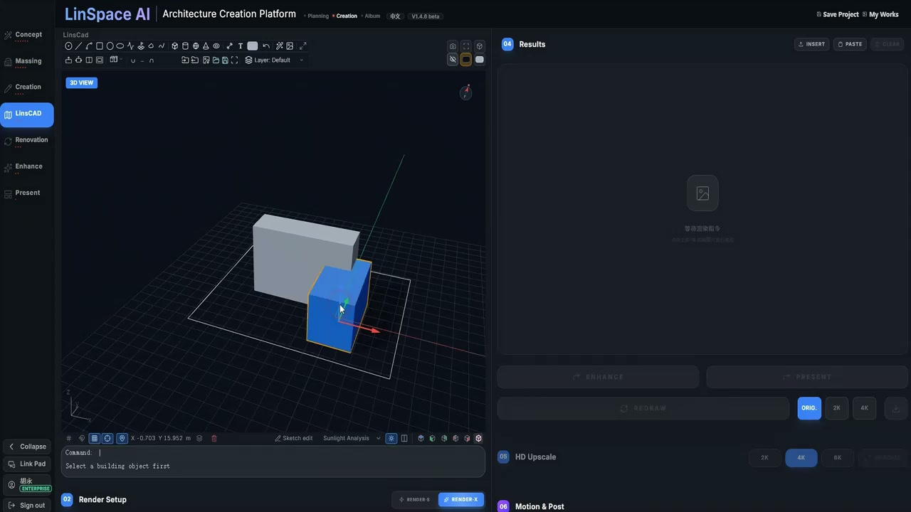 Editable model inside LinsCAD